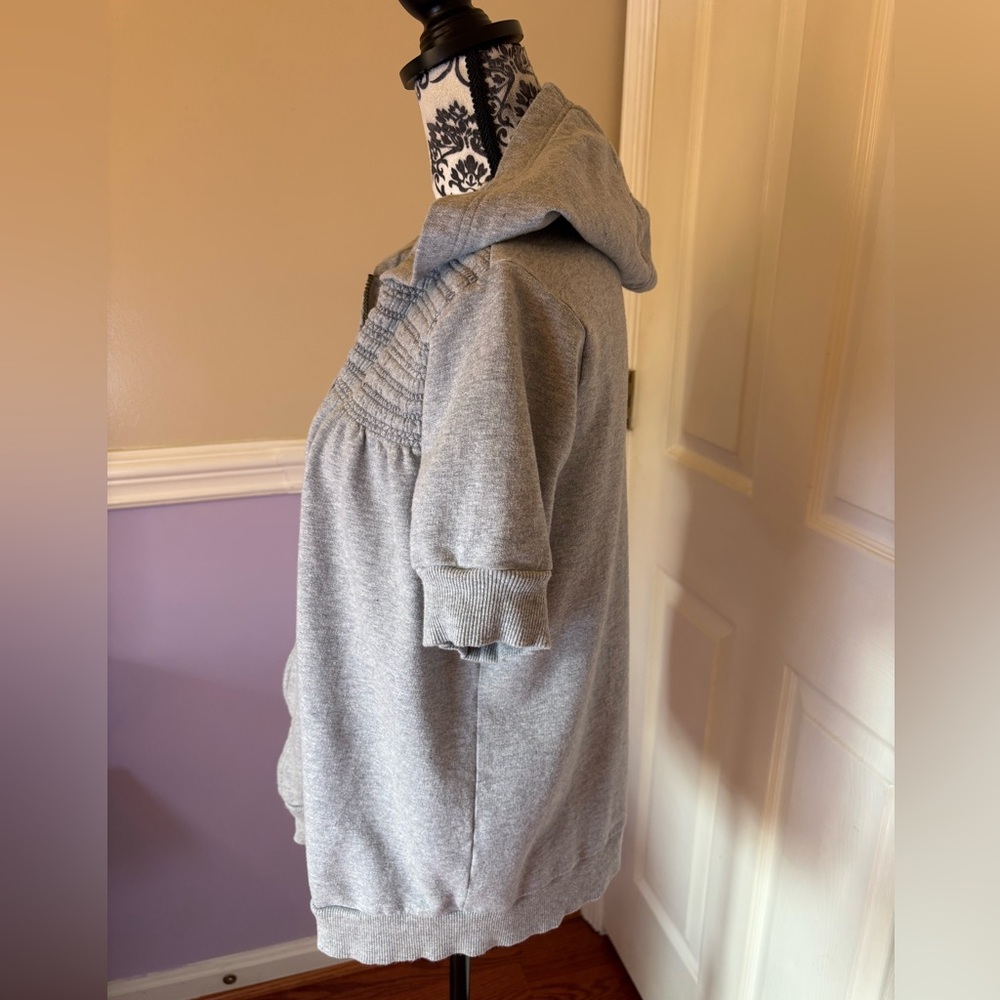 Juicy Couture women’s 100% cotton Gray Hooded, short sleeved Jacket, size XL - Picture 4 of 10